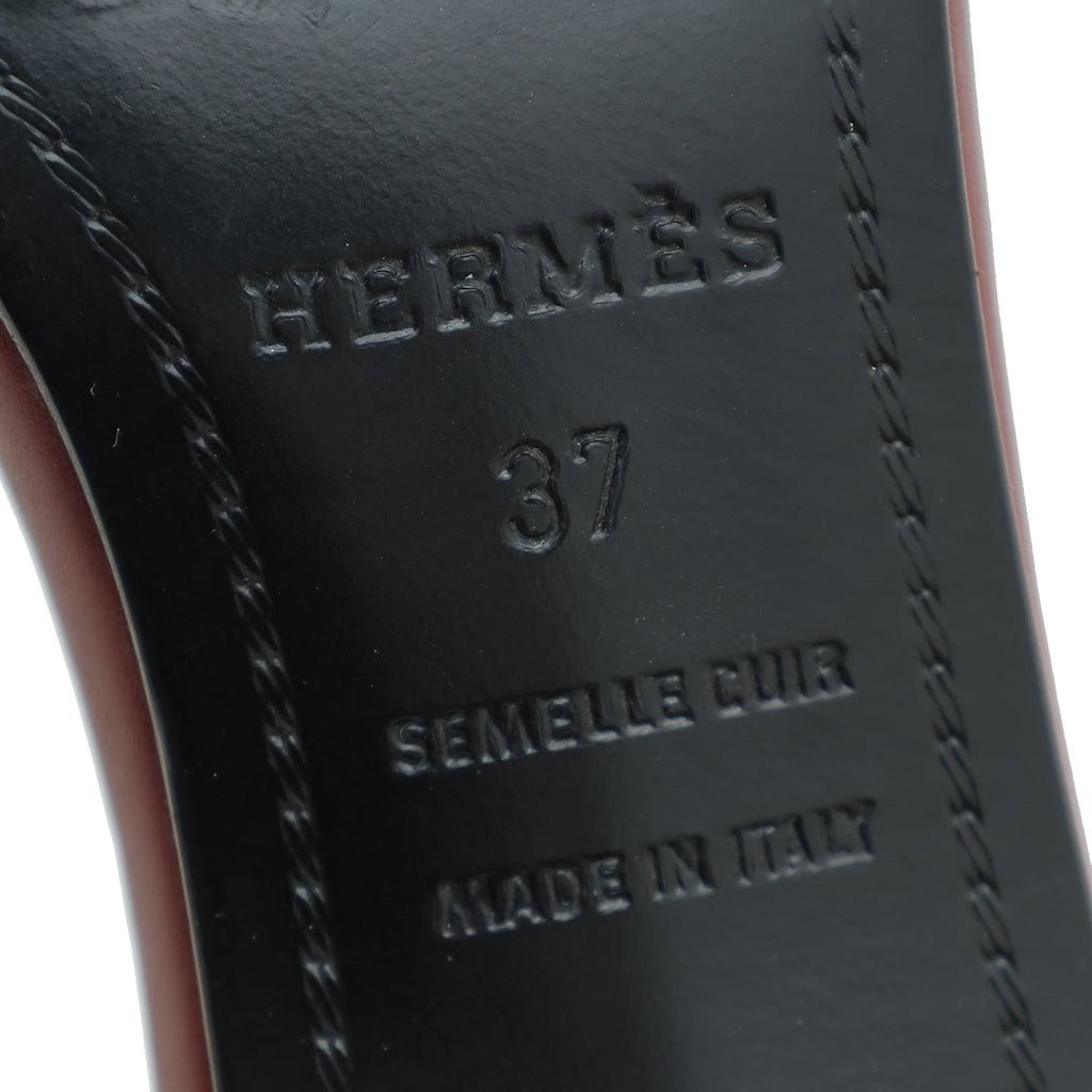 Hermes Red Premiere 70 Sandal 37