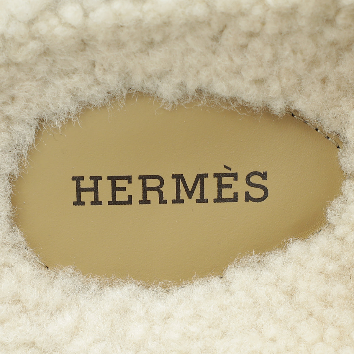 Hermes Beige Shearling Chypre Sandals 37