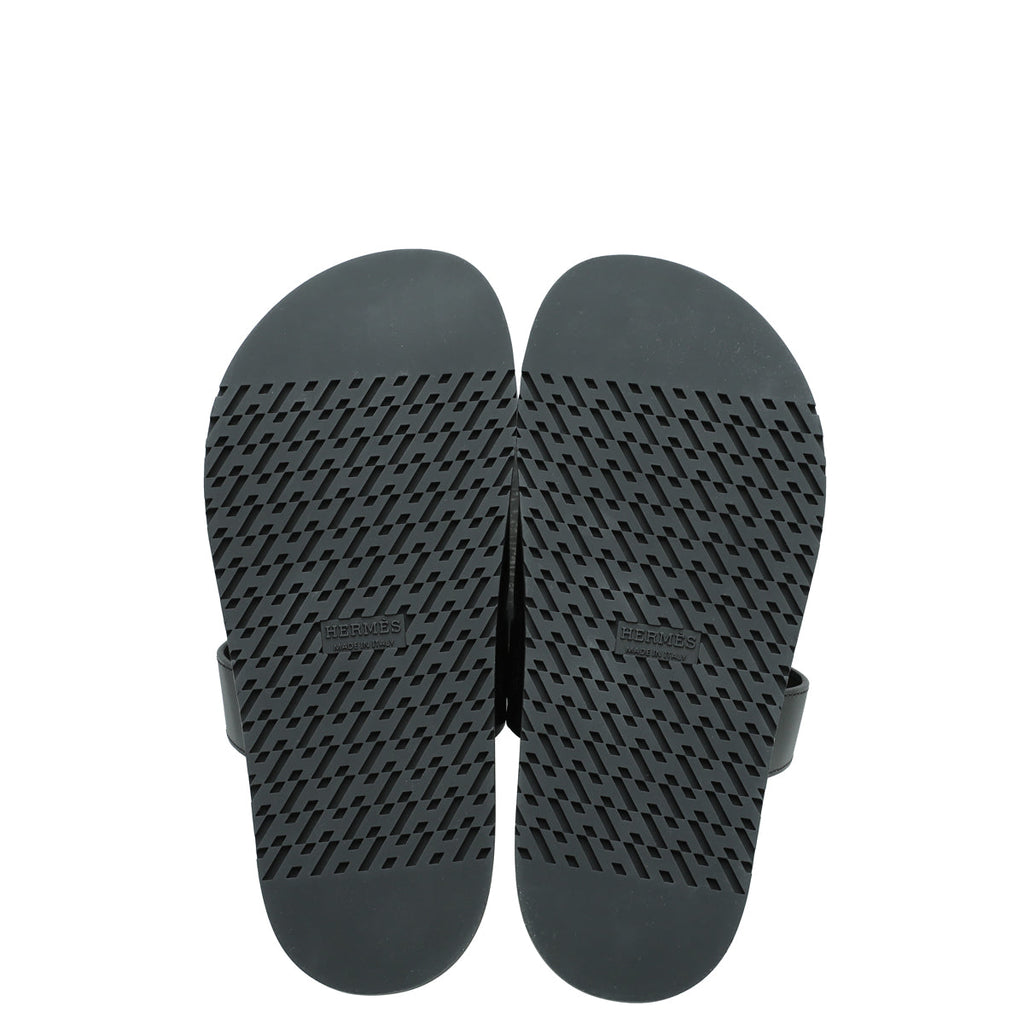 Hermes Noir Chypre Sandal 37