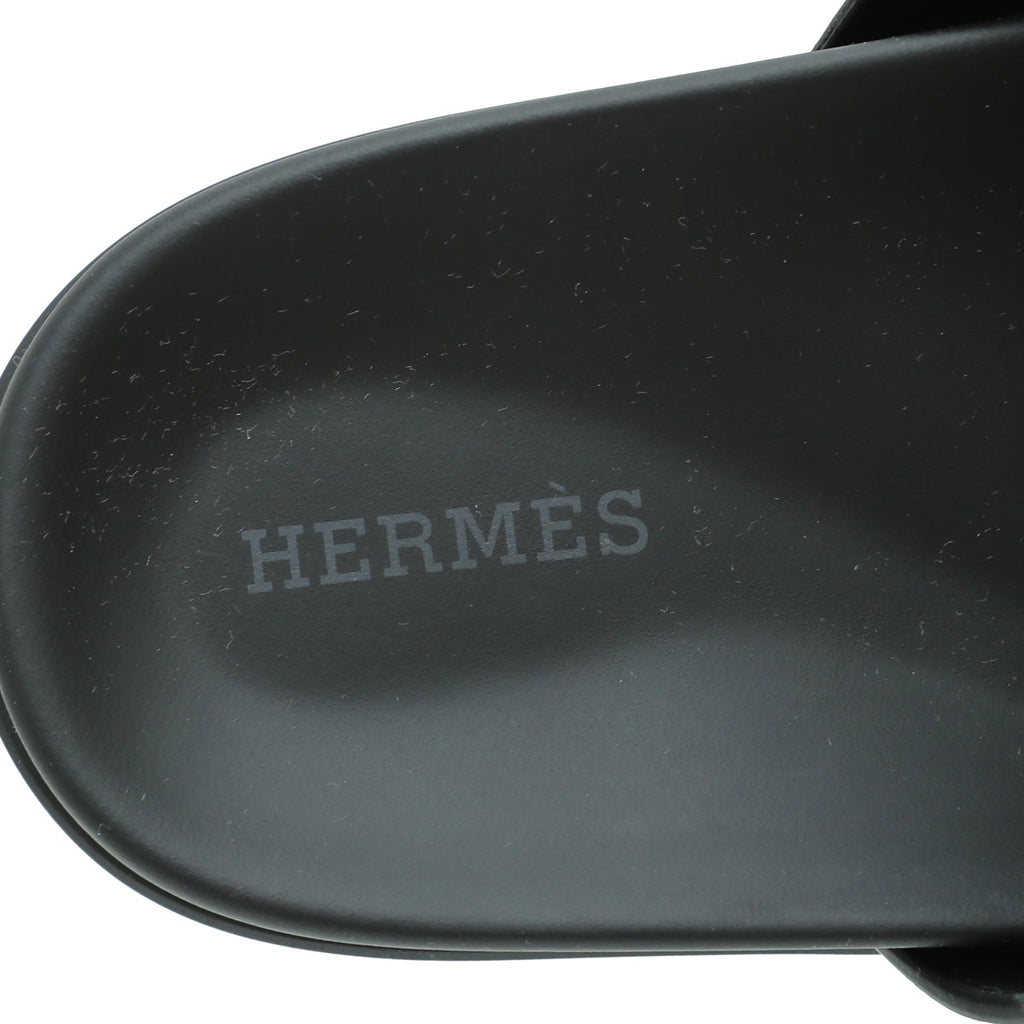 Hermes Noir Chypre Sandal 37