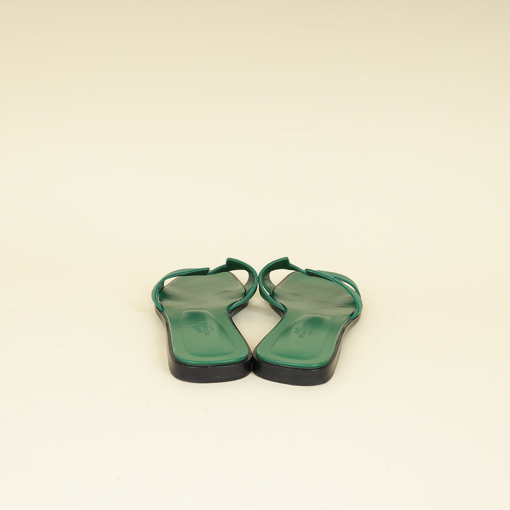 Hermes Vert Oyat Oran Sandal 38.5