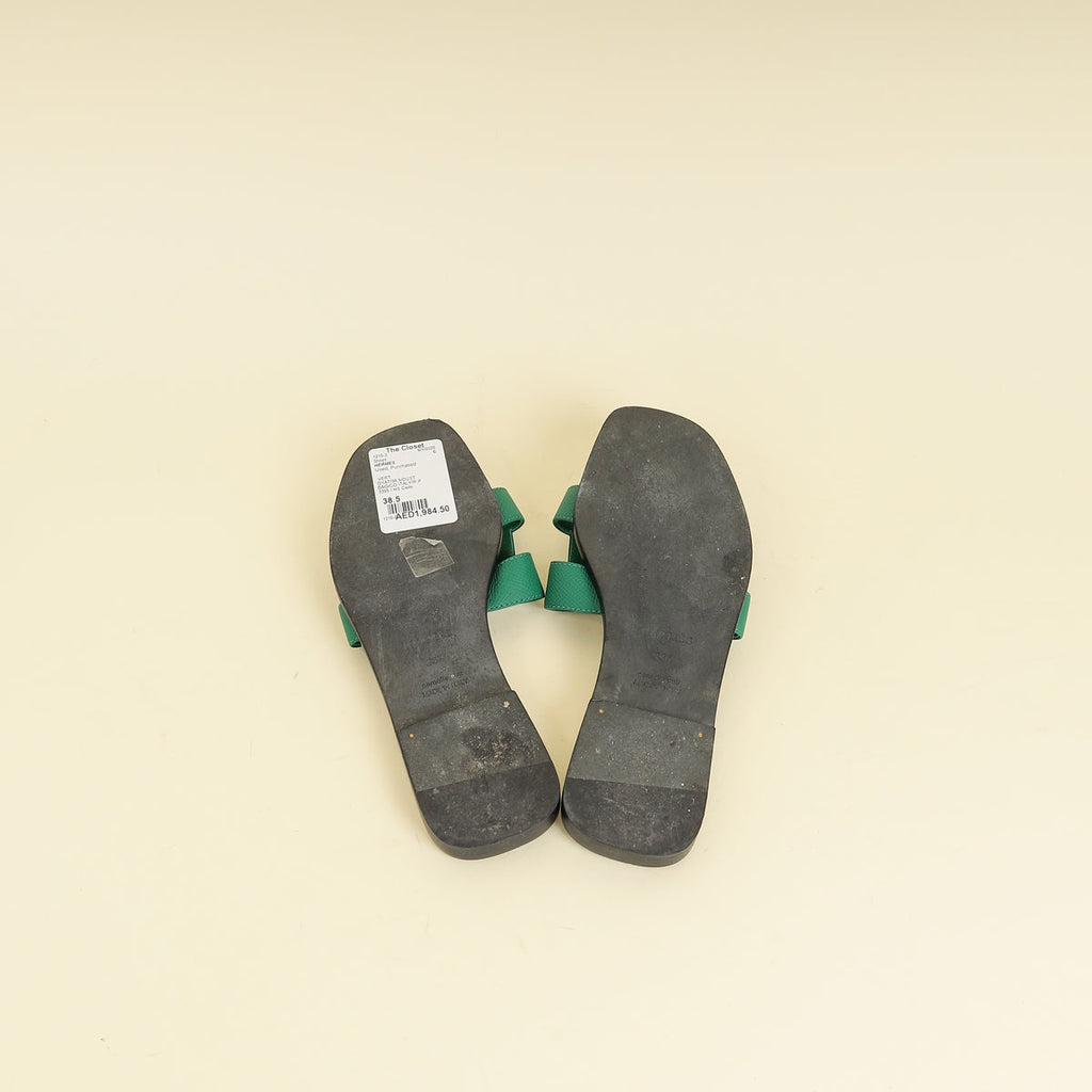 Hermes Vert Oyat Oran Sandal 38.5