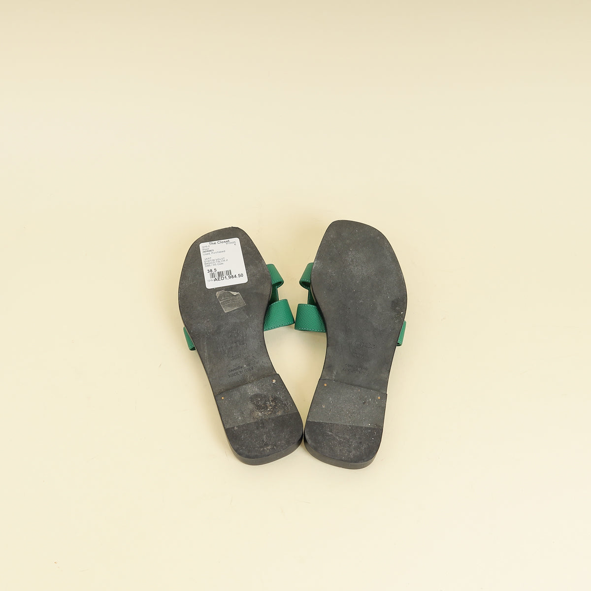 Hermes Vert Oyat Oran Sandal 38.5