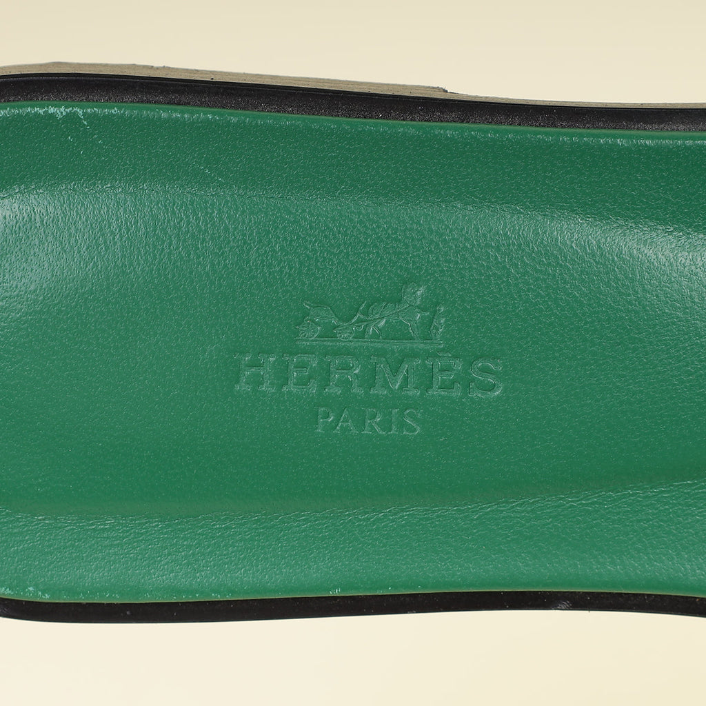 Hermes Vert Oyat Oran Sandal 38.5