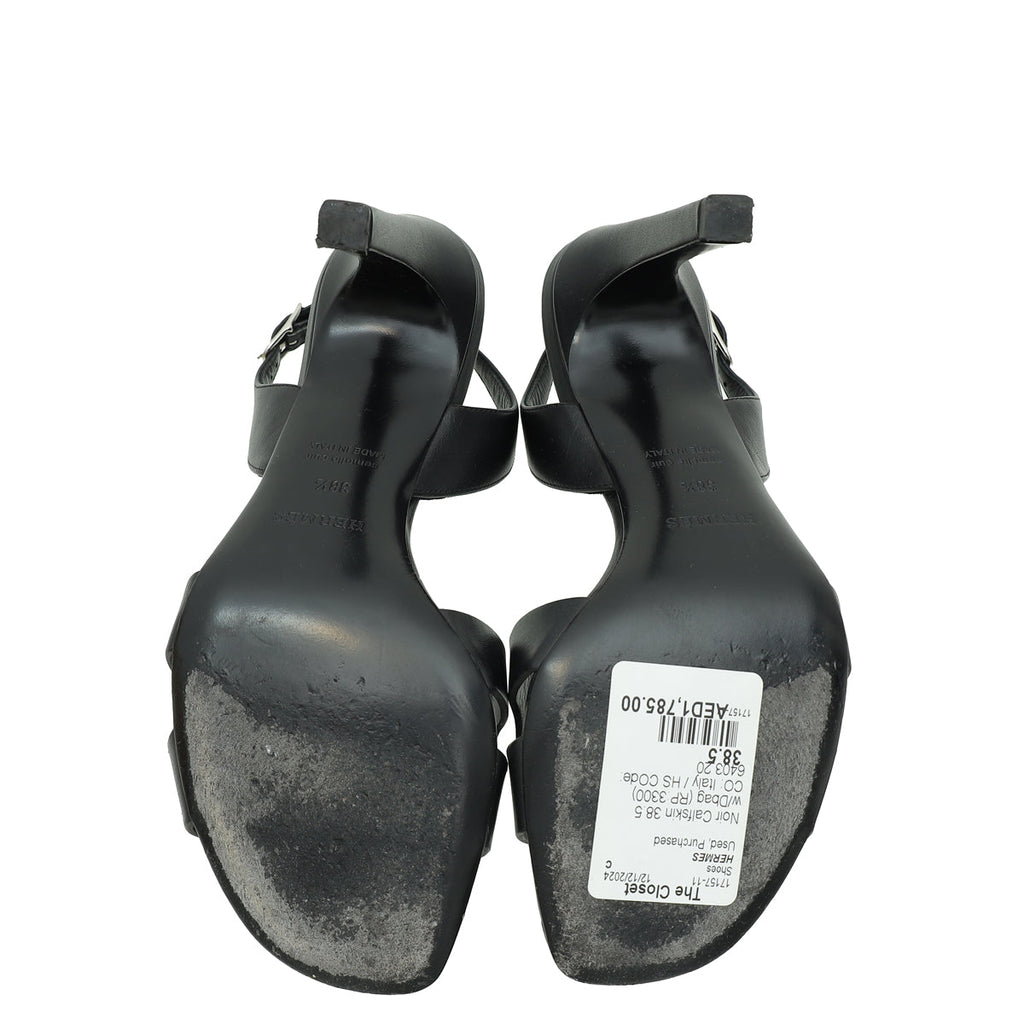 Hermes Noir Holy 105 Sandal 38.5
