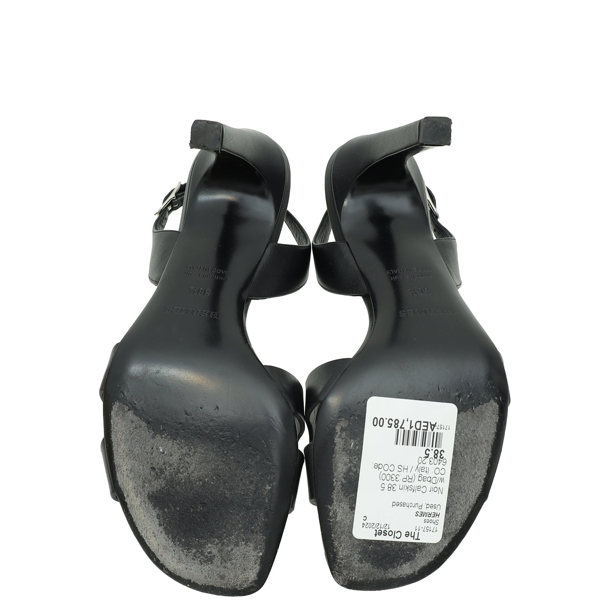 Hermes Noir Holy 105 Sandal 38.5