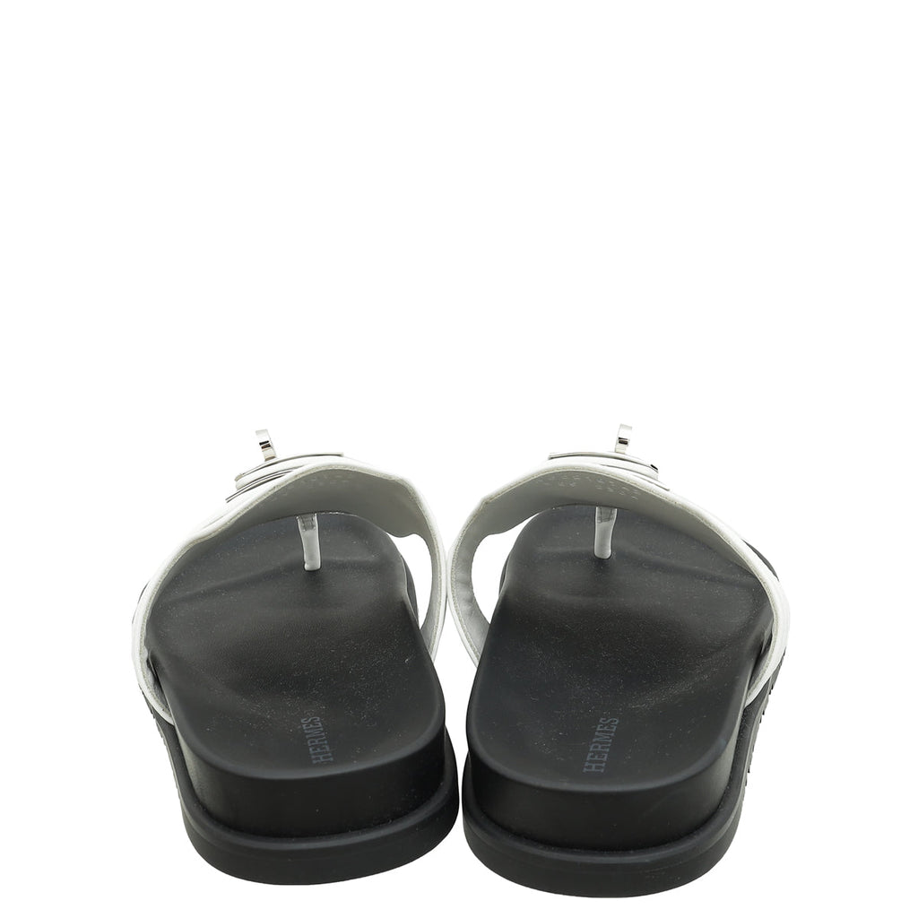 Hermes White Empire Sandals 38.5