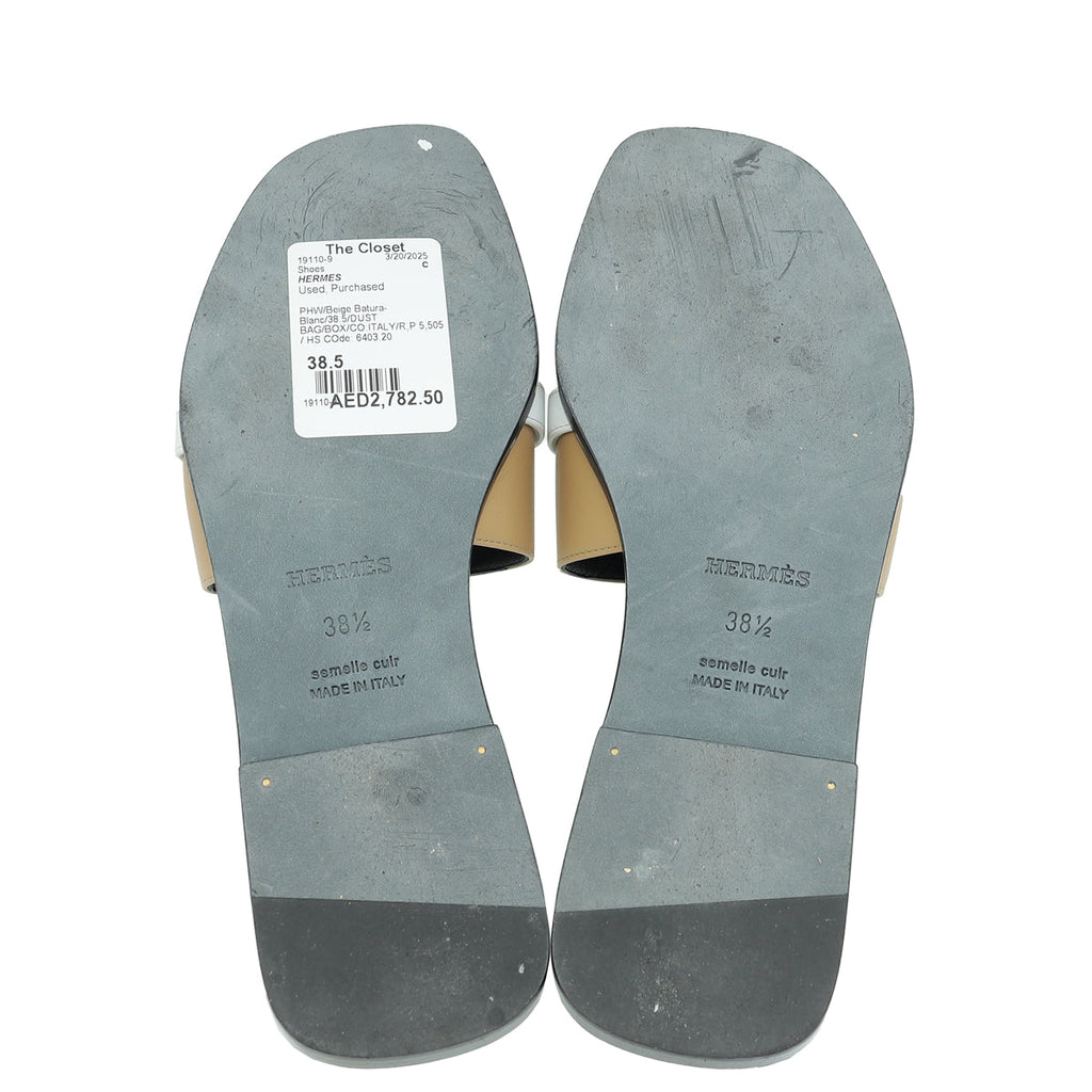Hermes Bicolor Giulia Sandal 38.5