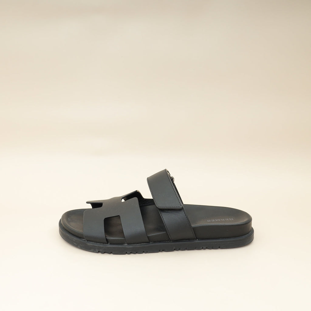 Hermes Noir Chypre Sandal 38.5