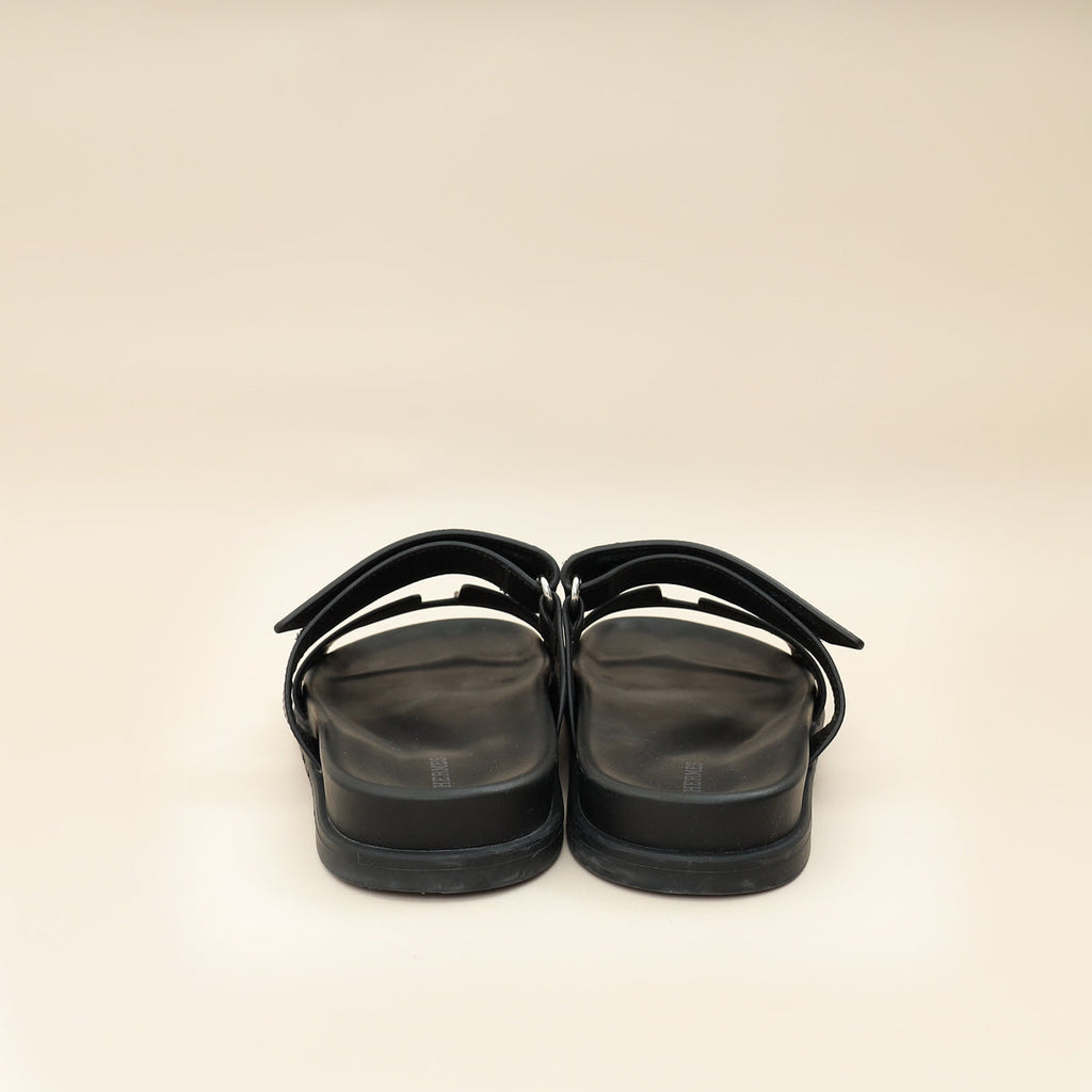 Hermes Noir Chypre Sandal 38.5