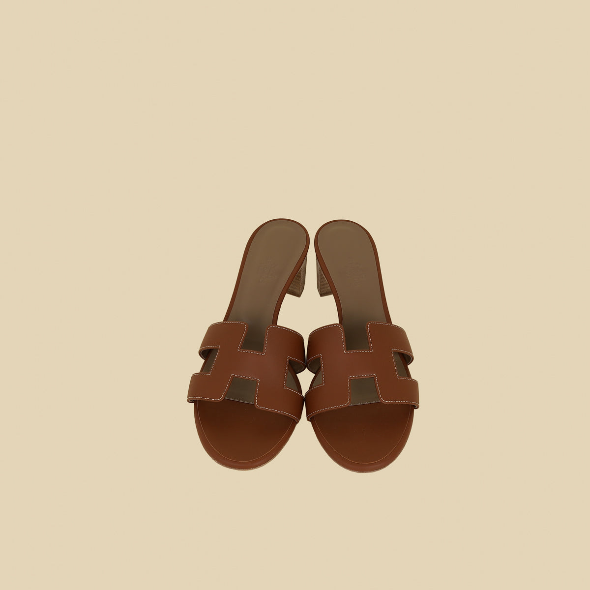 Hermes Gold Oasis Sandals 38.5
