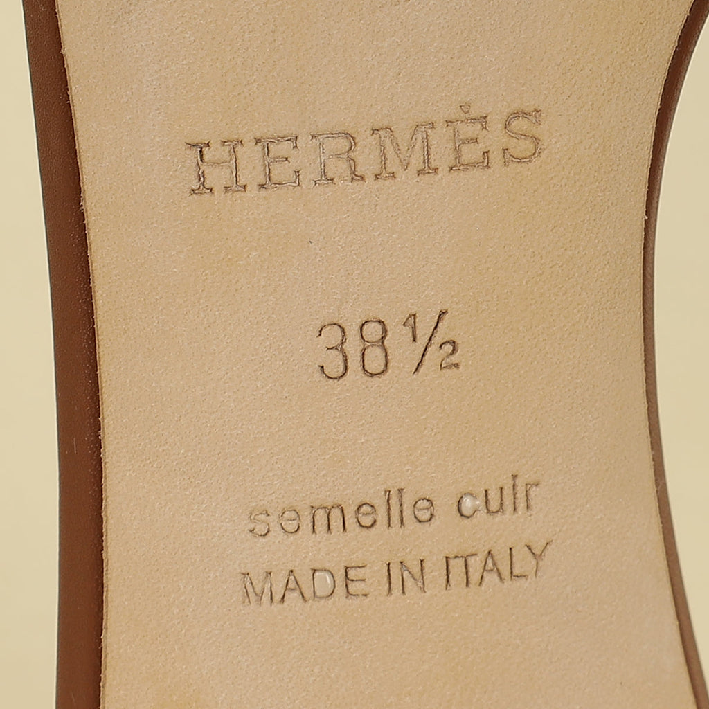 Hermes Gold Oasis Sandals 38.5
