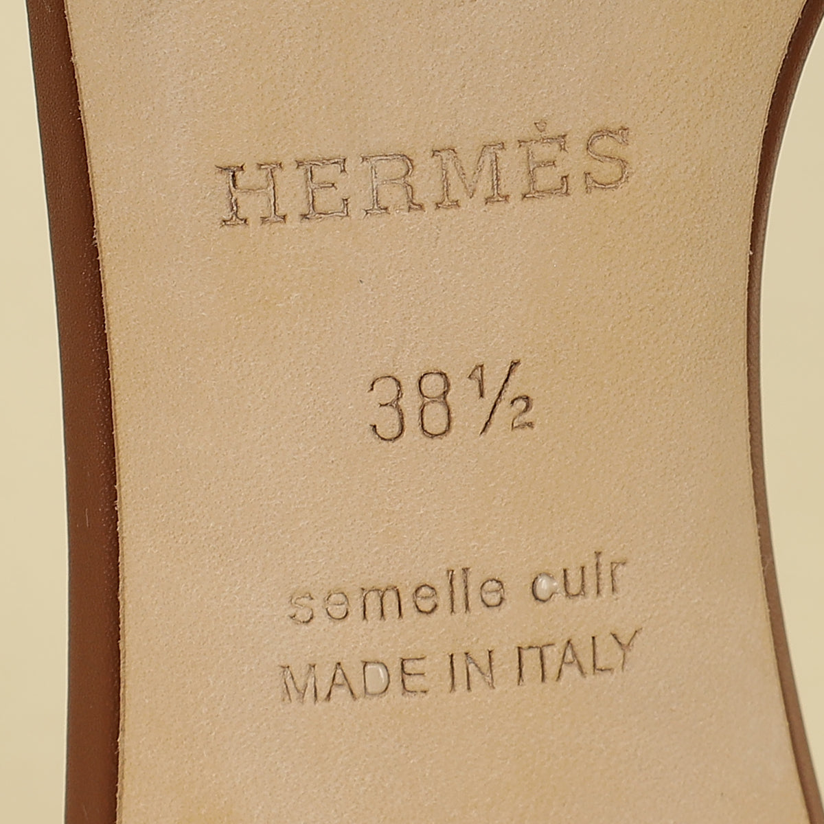 Hermes Gold Oasis Sandals 38.5