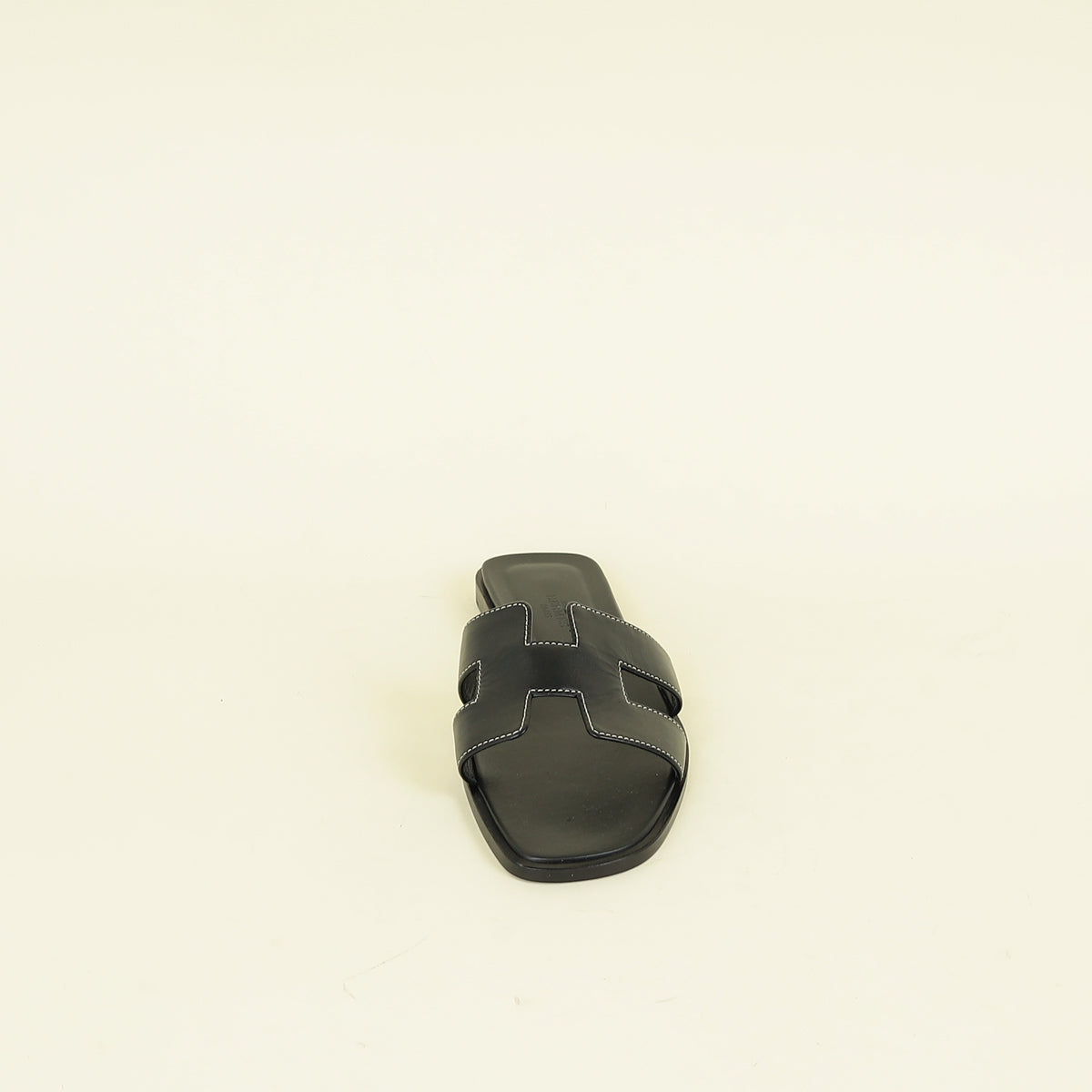 Hermes Noir Oran Sandals 38.5
