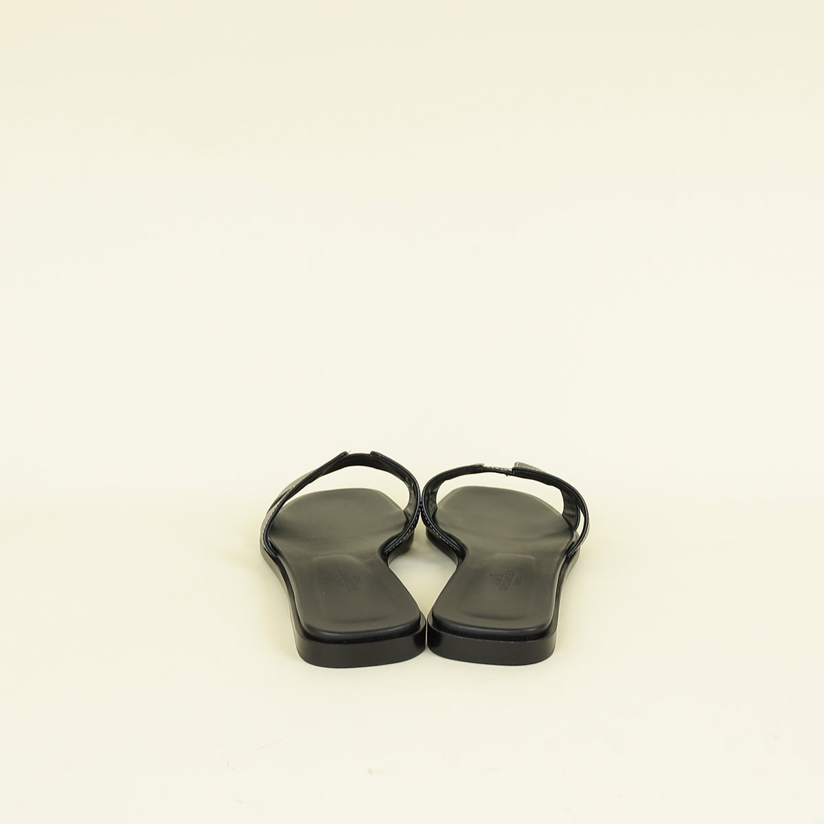 Hermes Noir Oran Sandals 38.5