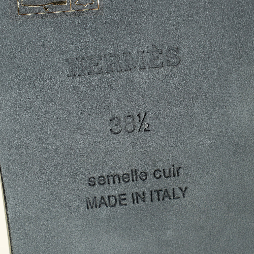 Hermes Noir Oran Sandals 38.5