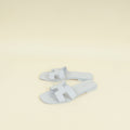 Hermes Bleu Glacier Oran Sandals 38.5