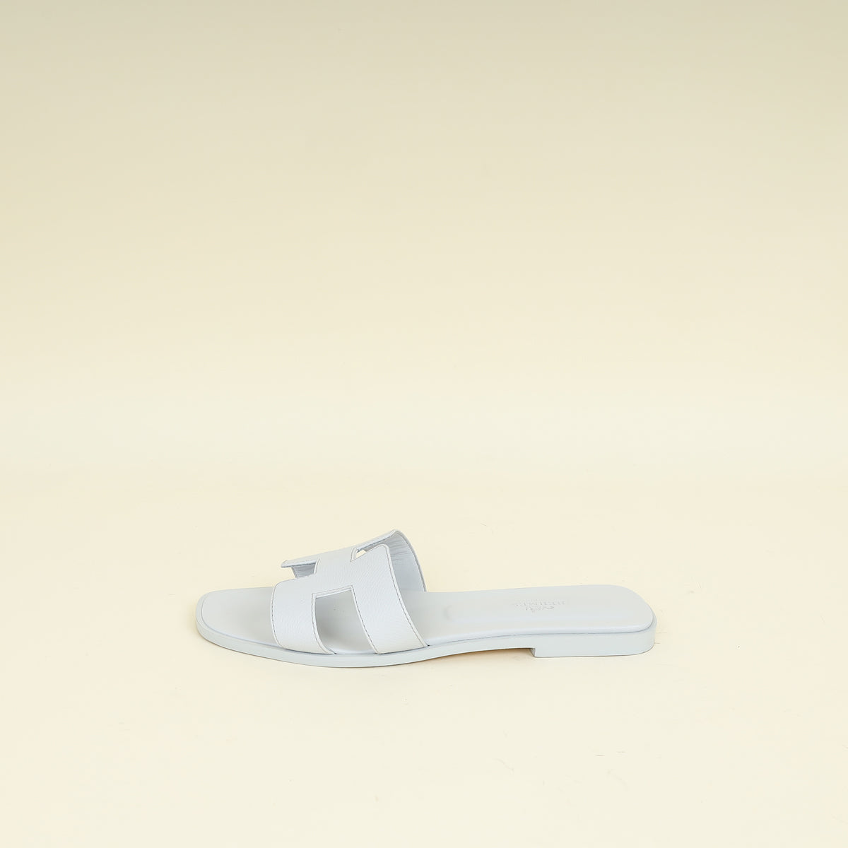 Hermes Bleu Glacier Oran Sandals 38.5