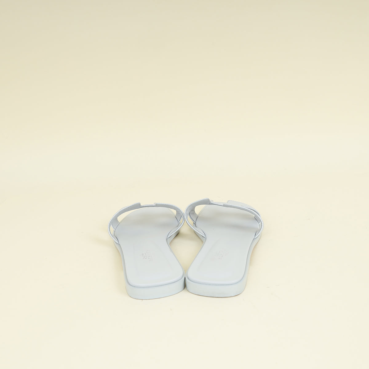 Hermes Bleu Glacier Oran Sandals 38.5