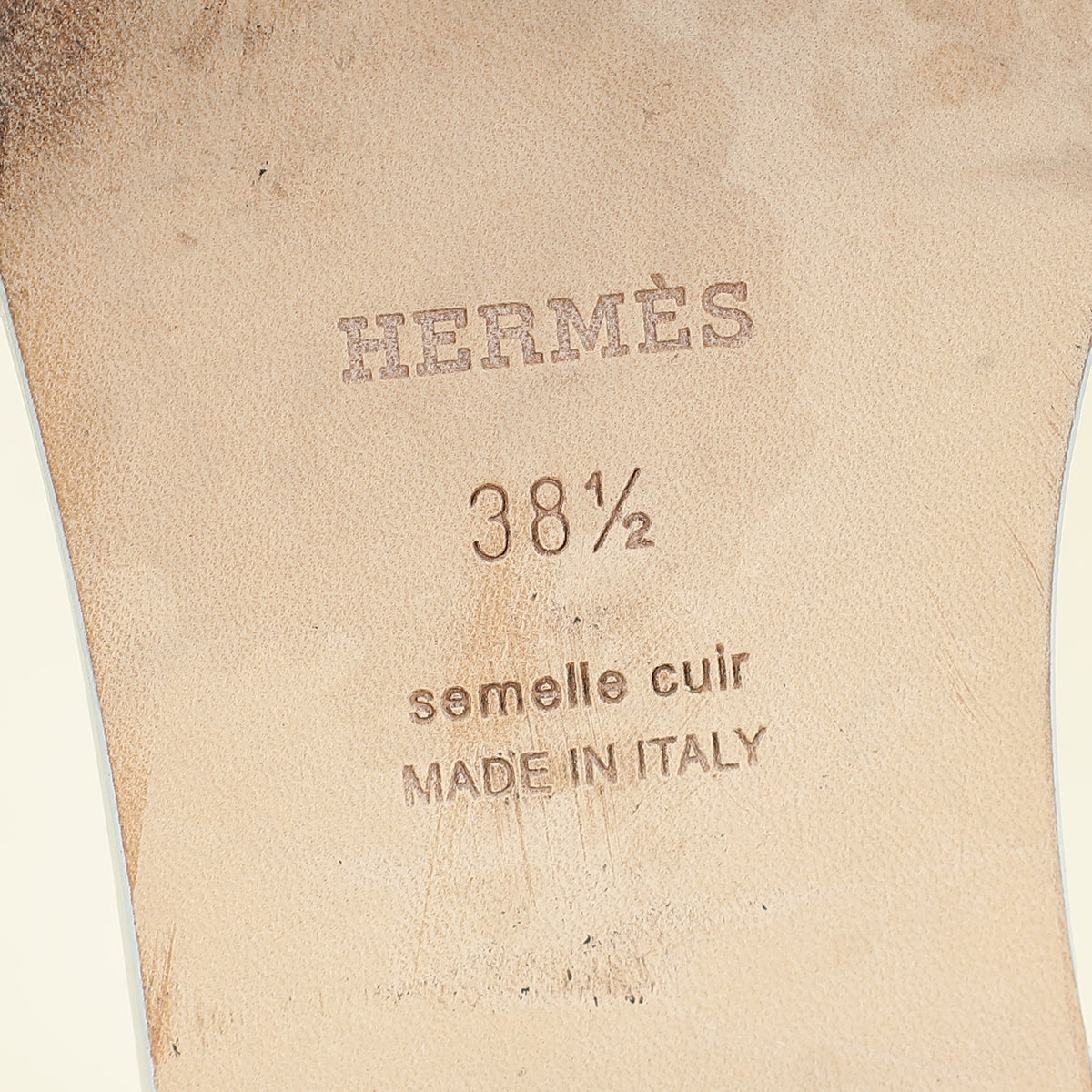 Hermes Bleu Glacier Oran Sandals 38.5