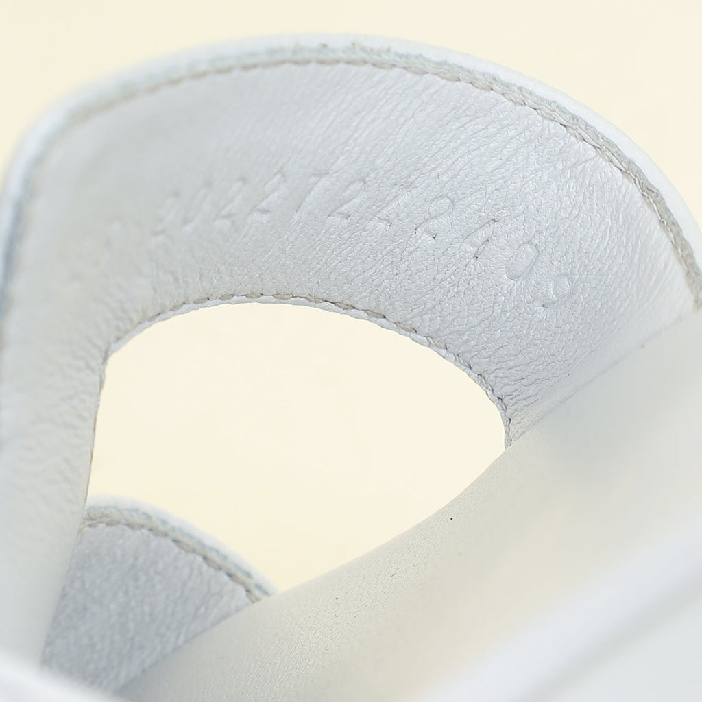 Hermes Bleu Glacier Oran Sandals 38.5