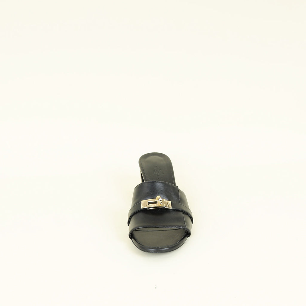 Hermes Noir Gigi 50 Sandal 38.5