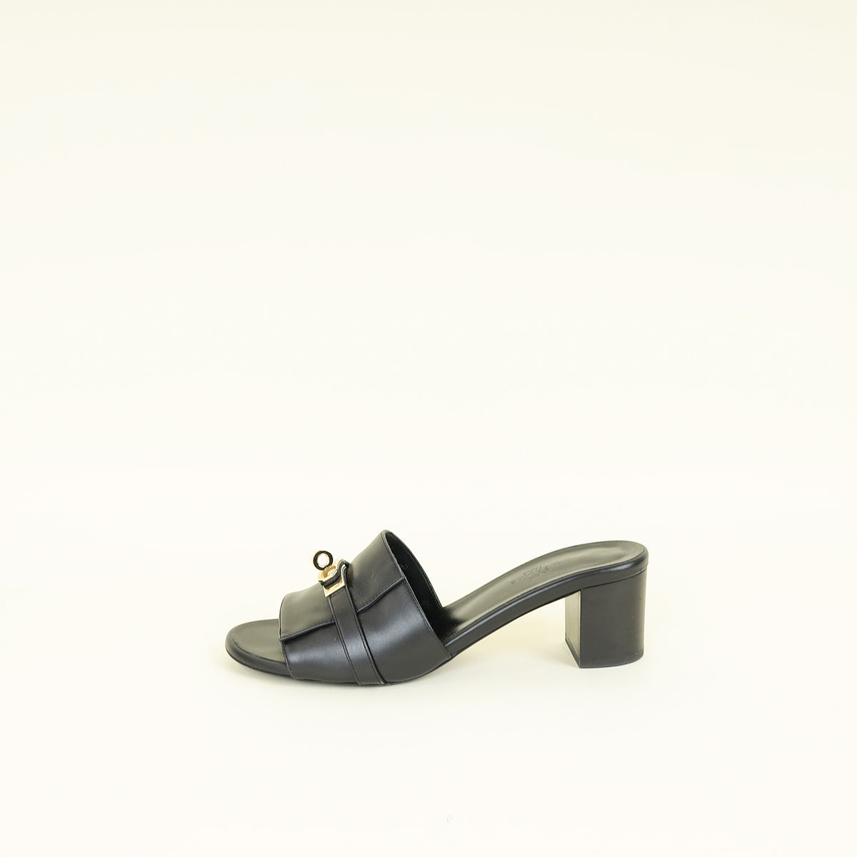 Hermes Noir Gigi 50 Sandal 38.5