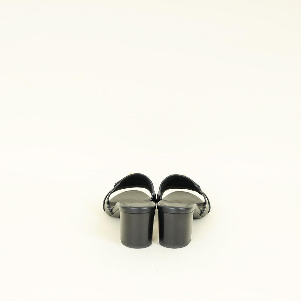 Hermes Noir Gigi 50 Sandal 38.5
