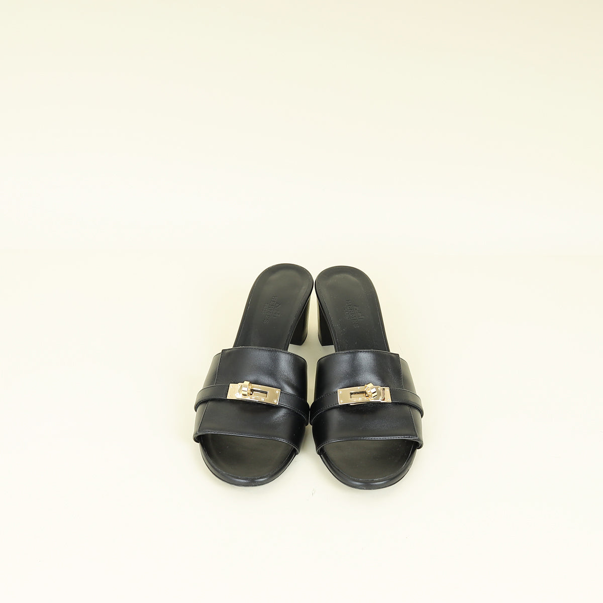 Hermes Noir Gigi 50 Sandal 38.5
