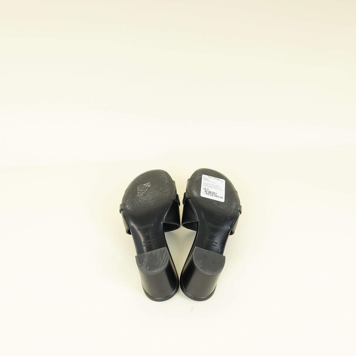 Hermes Noir Gigi 50 Sandal 38.5