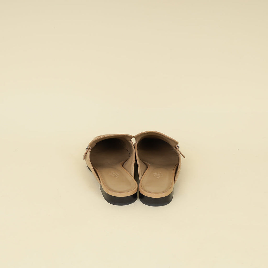 Hermes Beige Groupie Mule 38.5