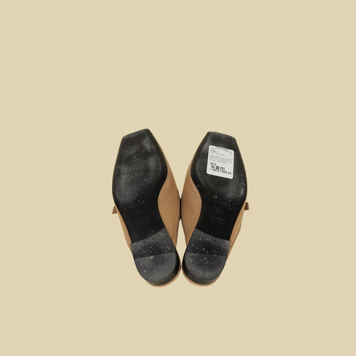 Hermes Beige Groupie Mule 38.5
