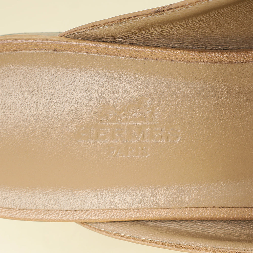 Hermes Beige Groupie Mule 38.5