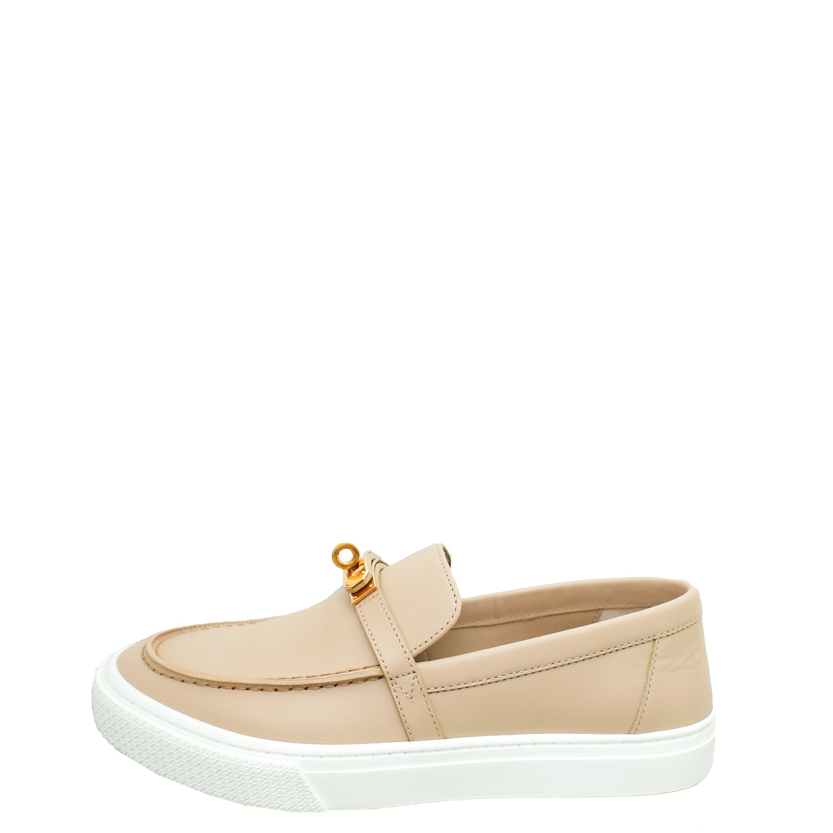Hermes Beige Nude Game Slip On Sneaker 38.5