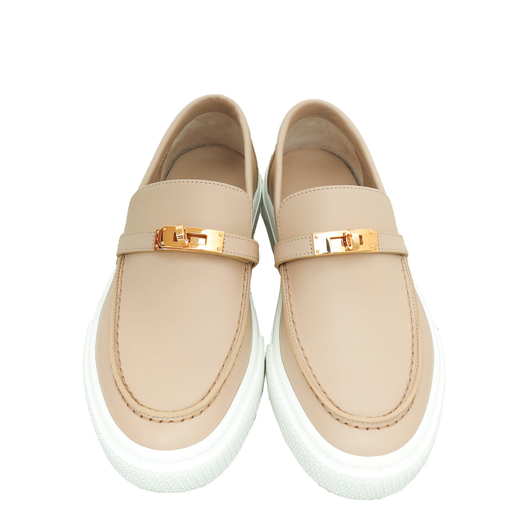 Hermes Beige Nude Game Slip On Sneaker 38.5