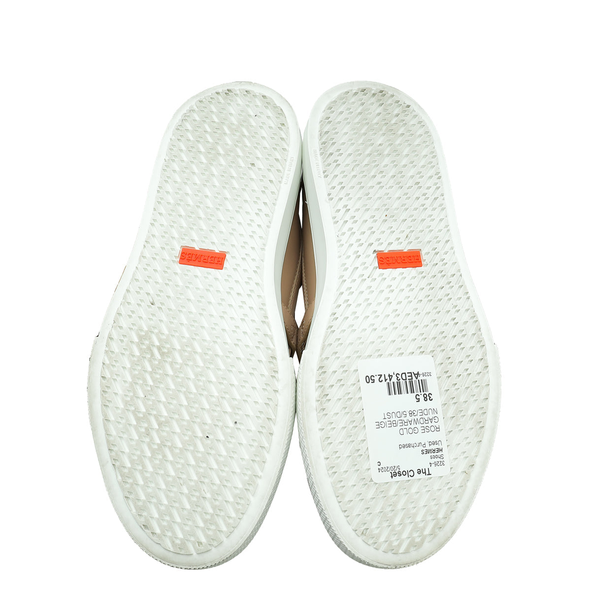 Hermes Beige Nude Game Slip On Sneaker 38.5