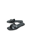 Hermes Noir Oran Vernis Sandal 38.5