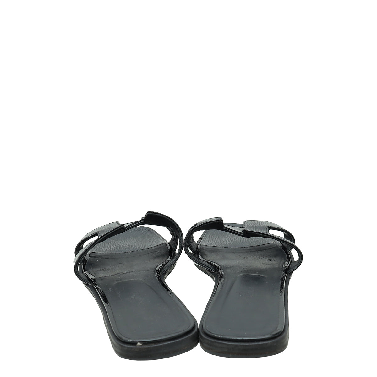 Hermes Noir Oran Vernis Sandal 38.5