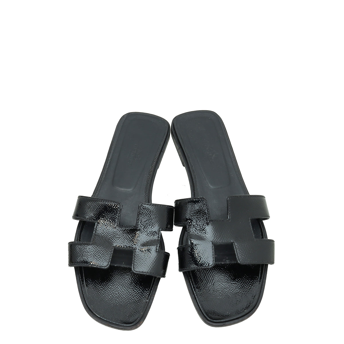 Hermes Noir Oran Vernis Sandal 38.5