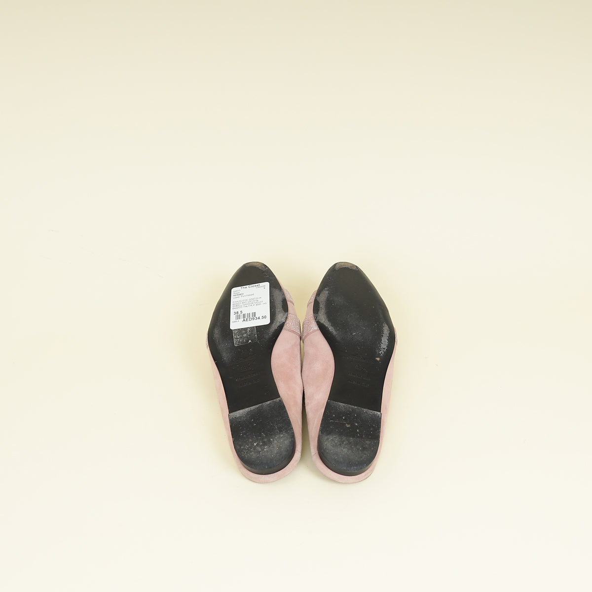 Hermes Pink Roxane Goatskin Suede Crystal Mules 38.5