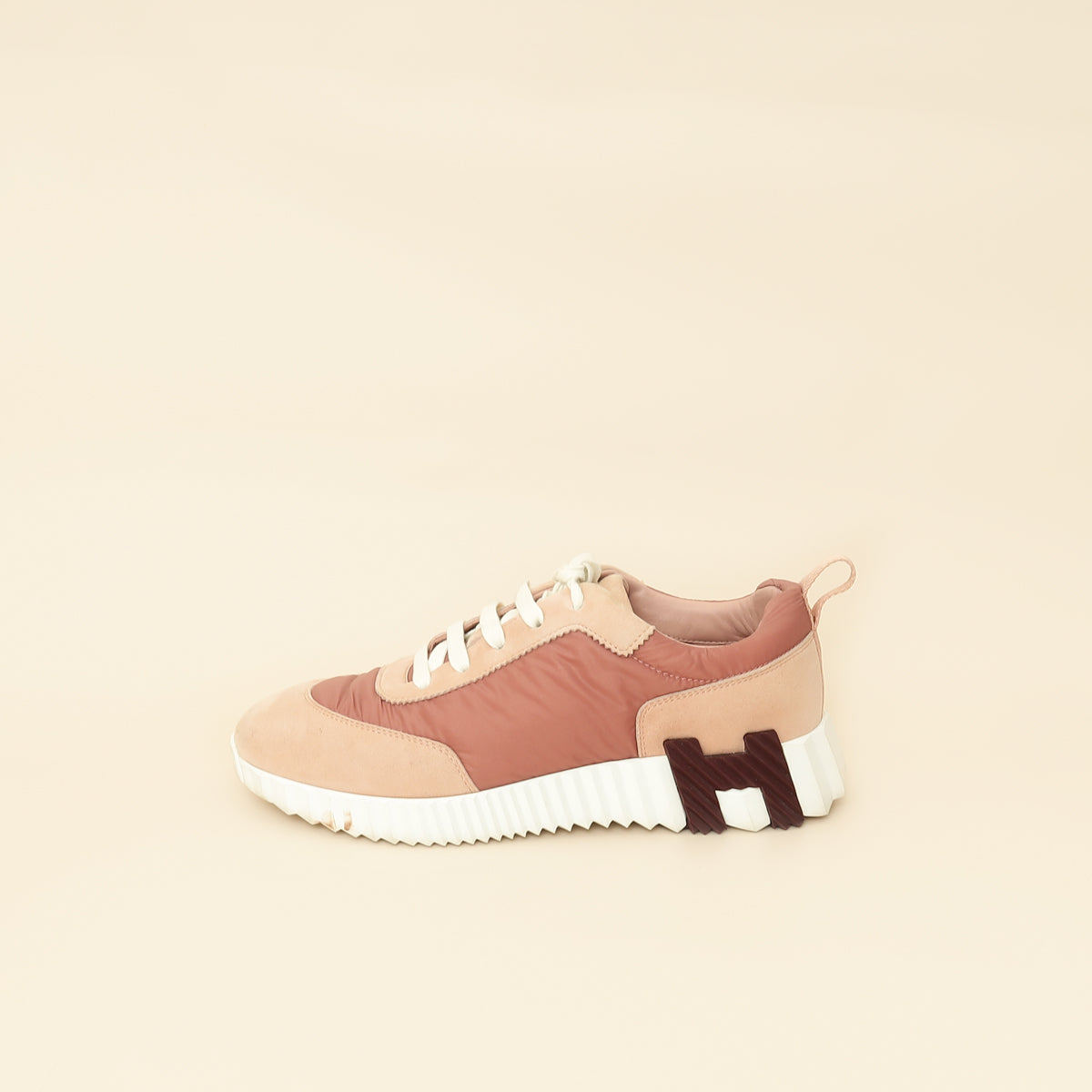Hermes Rose Parachute Bouncing Sneaker 38.5