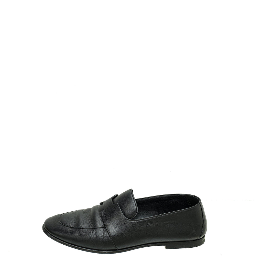 Hermes Black Ancora Loafer 38.5