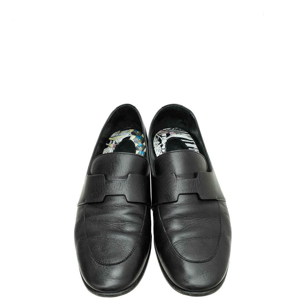 Hermes Black Ancora Loafer 38.5