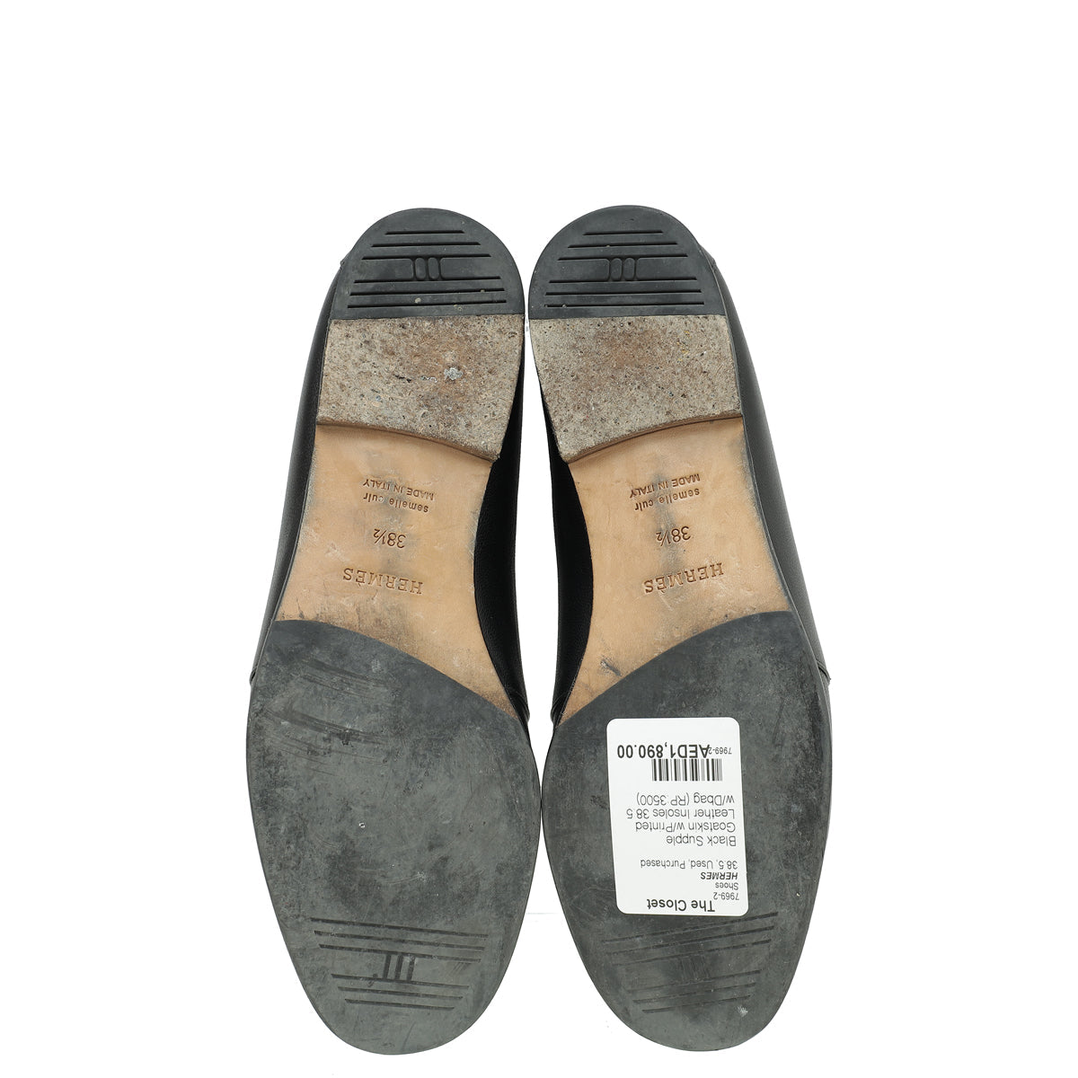 Hermes Black Ancora Loafer 38.5