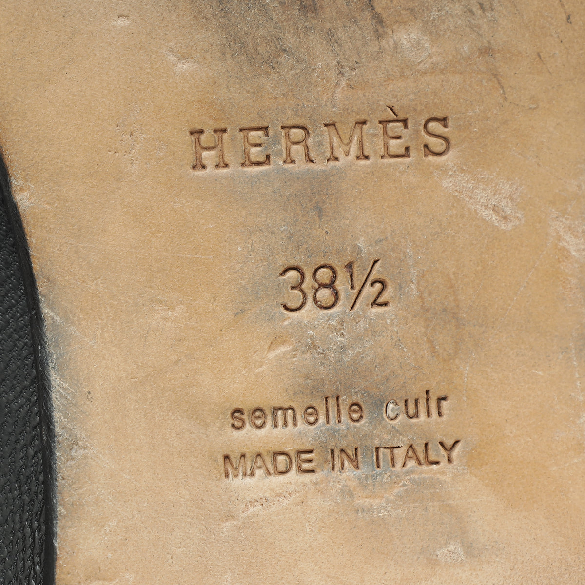Hermes Black Ancora Loafer 38.5