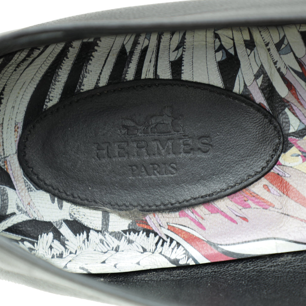 Hermes Black Ancora Loafer 38.5