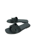 Hermes Noir Oran Crystal Embellished Sandal 38