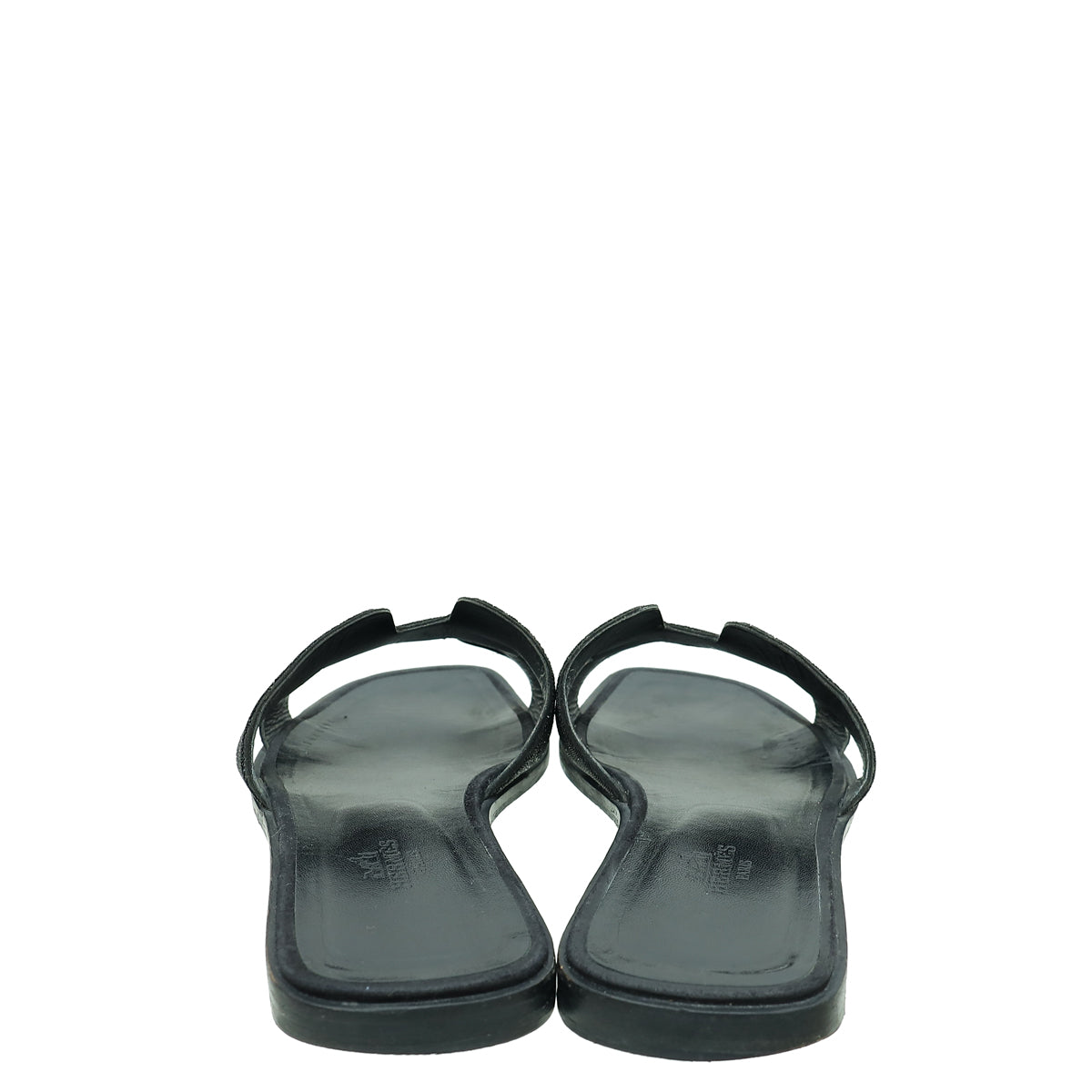 Hermes Noir Oran Crystal Embellished Sandal 38