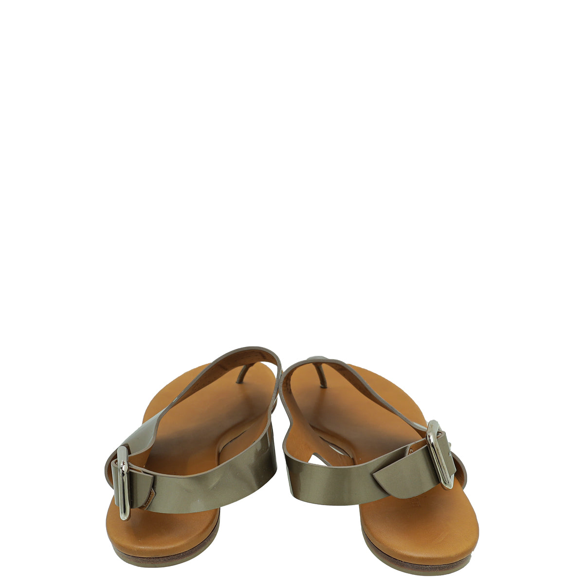 Hermes Bronze Kola Thong Slingback Flat Sandal 38