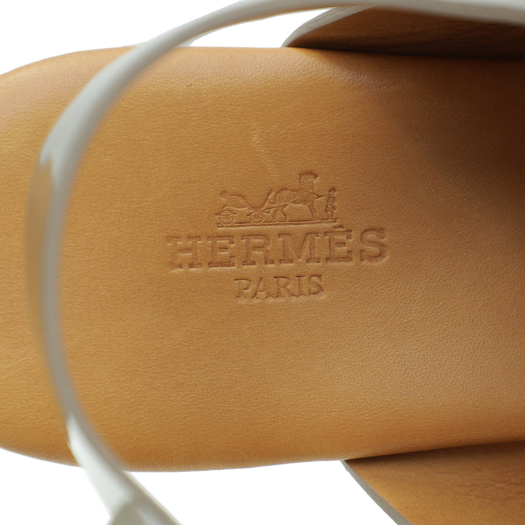 Hermes Bronze Kola Thong Slingback Flat Sandal 38